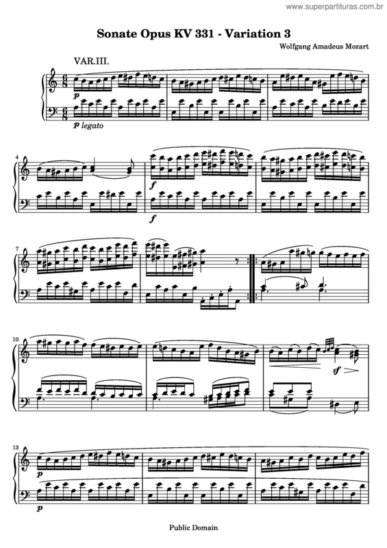Partitura da música Sonata para piano n.º 11 v.5
