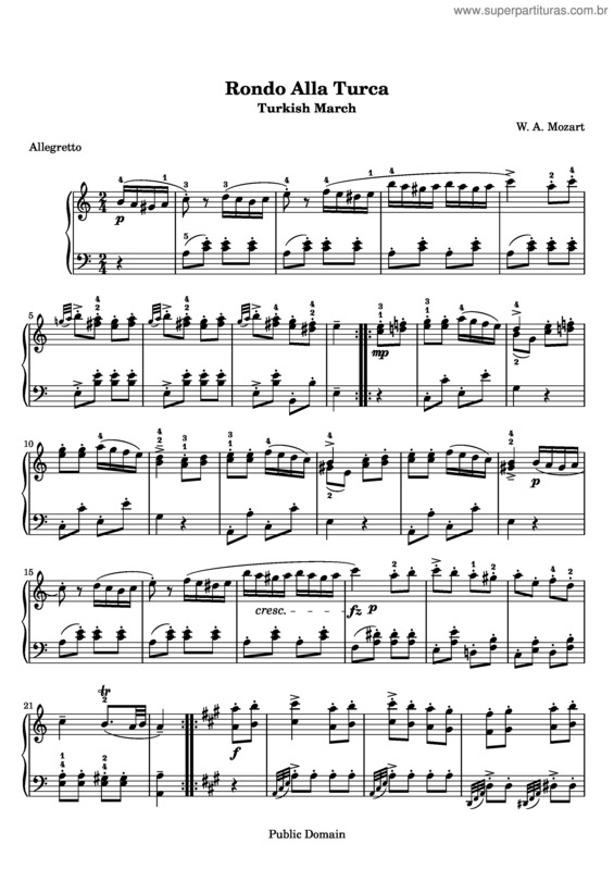 Partitura da música Sonata para piano n.º 11