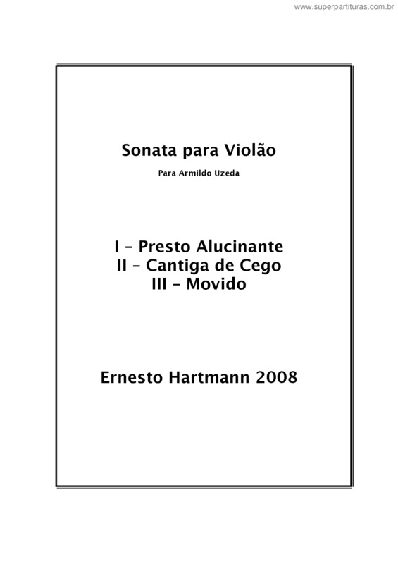 Partitura da música Sonata para violão