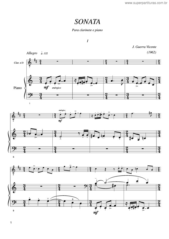 Partitura da música Sonata