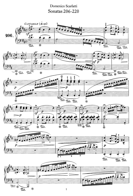 Partitura da música Sonatas 206-220