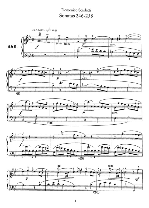 Partitura da música Sonatas 246-258