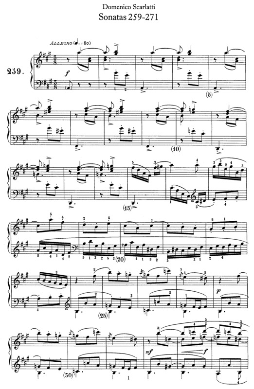 Partitura da música Sonatas 259-271