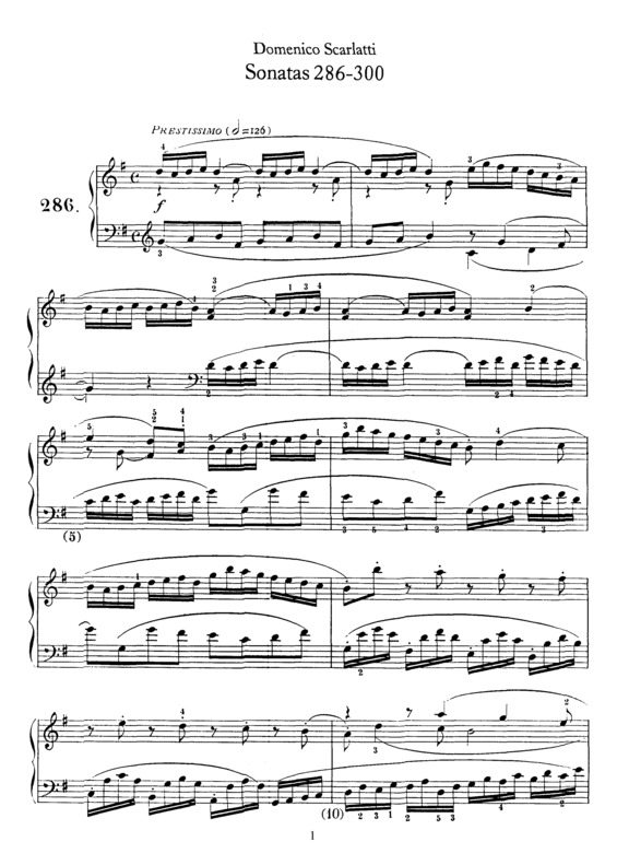 Partitura da música Sonatas 286-300