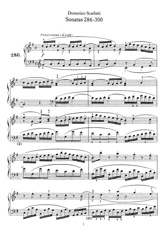 Partitura da música Sonatas 286-300