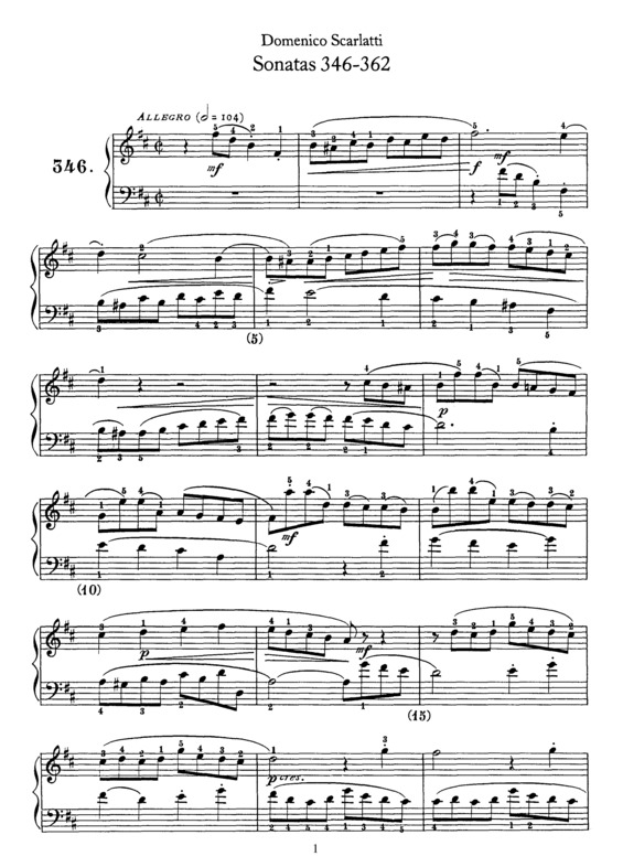 Partitura da música Sonatas 346-362