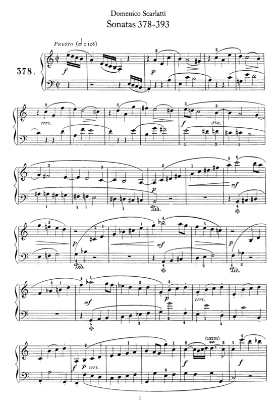Partitura da música Sonatas 378-393