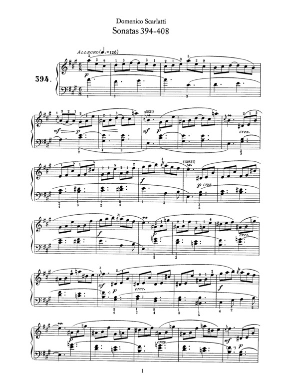 Partitura da música Sonatas 394-408
