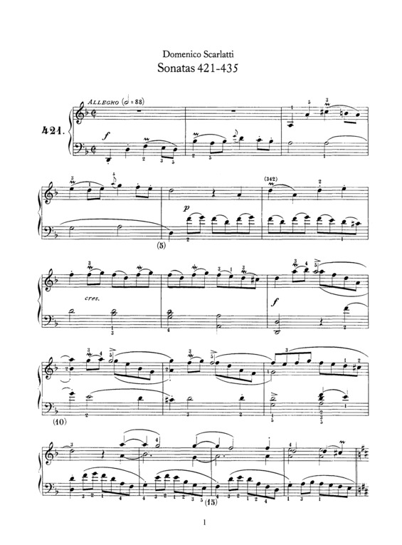Partitura da música Sonatas 421-435