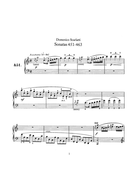 Partitura da música Sonatas 451-463
