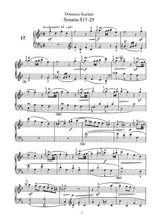 Partitura da música Sonatas S17-S29