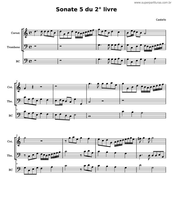 Partitura da música Sonate 5 Du 2° Livre – Ludwig Van Beethoven
