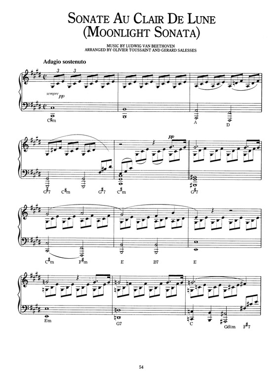 Partitura da música Sonate Au Clair De Lune (Moonlight Sonata)