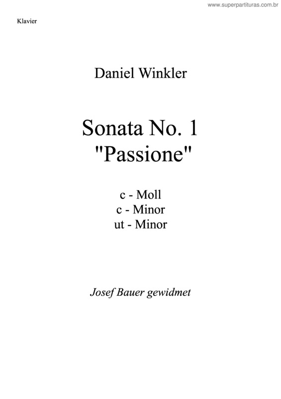 Partitura da música Sonate No. 1
