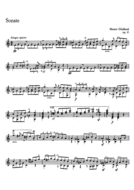 Partitura da música Sonate