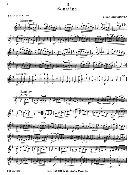 Partitura da música Sonatina in G major