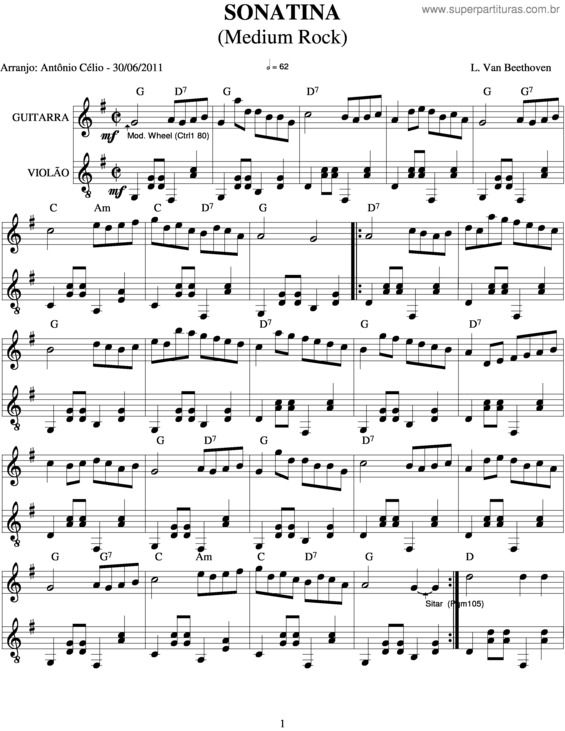 Partitura da música Sonatina v.3