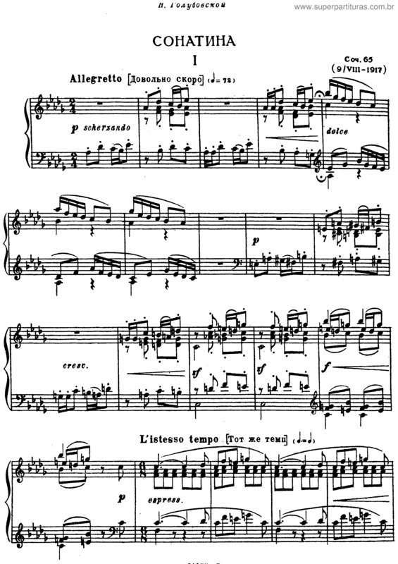 Partitura da música Sonatina v.4