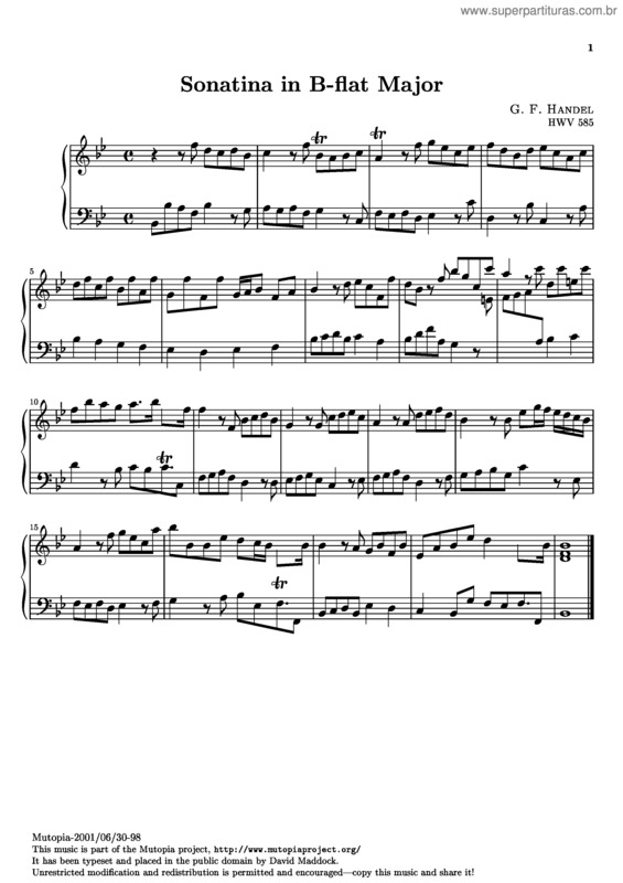 Partitura da música Sonatina v.6