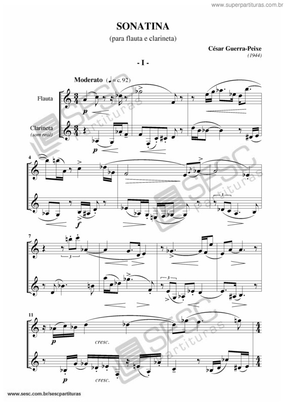 Partitura da música Sonatina