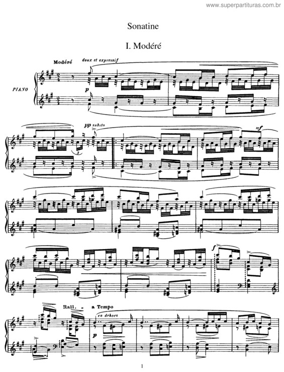 Partitura da música Sonatine