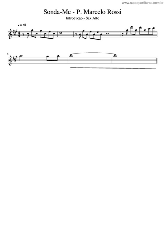 Partitura da música Sonda–Me – P. Marcelo Rossi