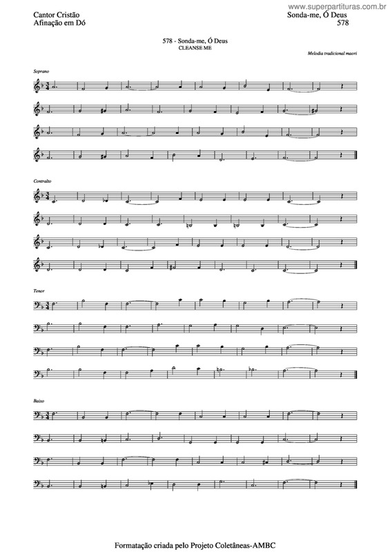 Partitura da música Sonda-Me, Ó Deus v.4