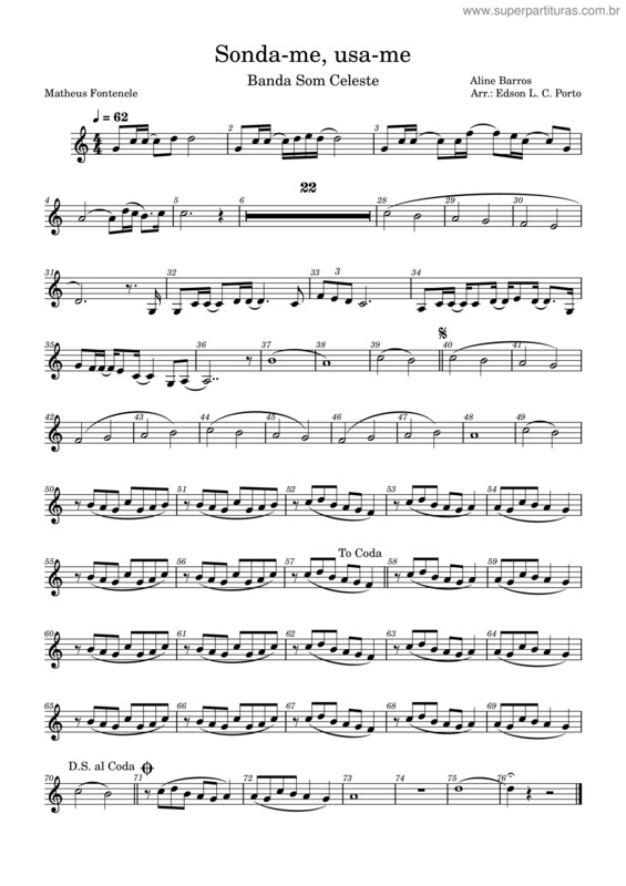 Partitura da música Sonda–Me, Usa–Me v.16