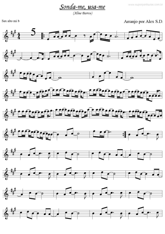 Partitura da música Sonda-me, Usa-me v.2