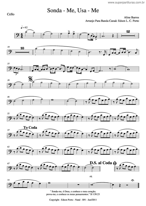 Partitura da música Sonda-me, Usa-me v.6