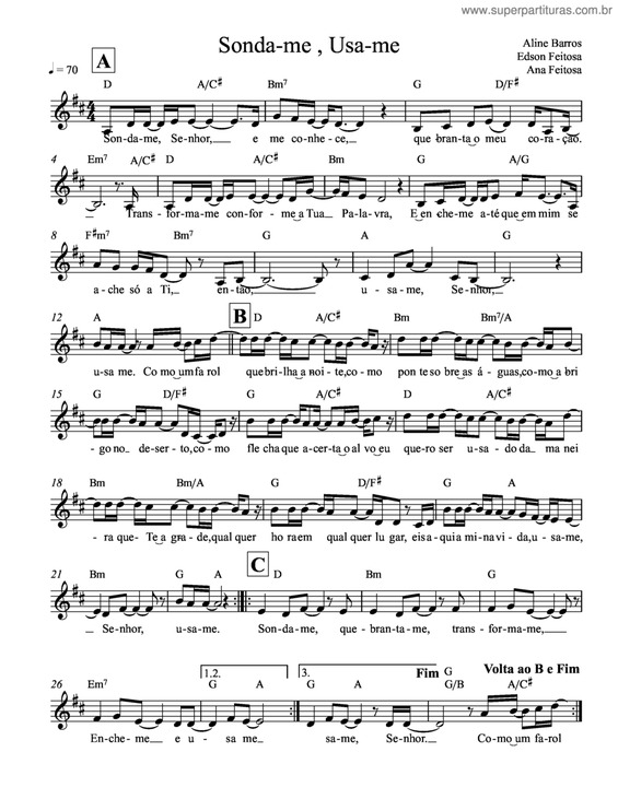 Partitura da música Sonda-Me, Usa-Me v.8