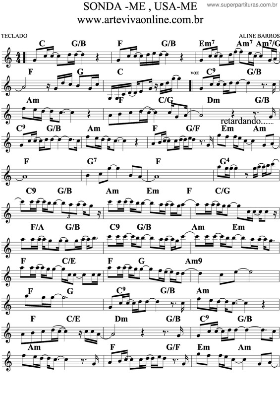 Partitura da música Sonda-Me, Usa-Me v.9