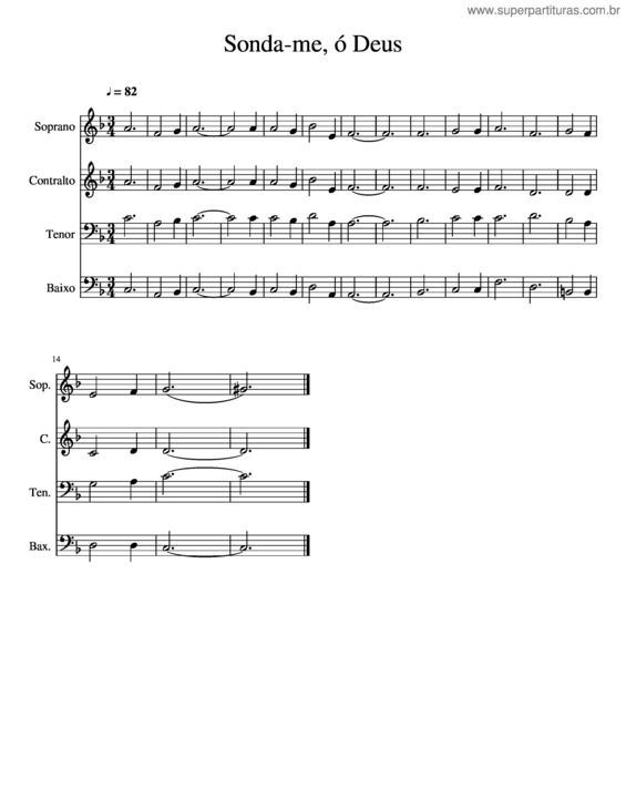 Partitura da música Sonda Me Deus