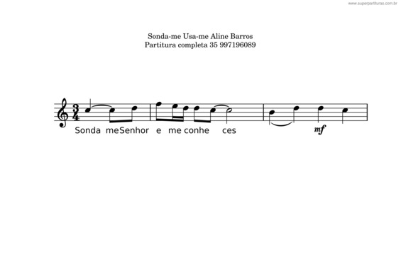 Partitura da música Sonda–Me Usa–Me Aline Barros – Flaviolemesto