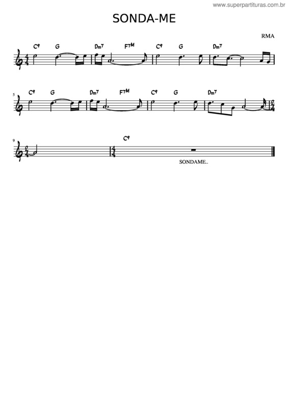 Partitura da música Sonda–Me v.12