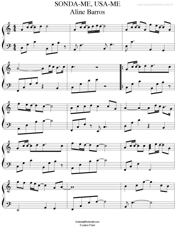 Partitura da música Sonda-me v.2