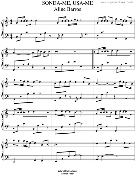 Partitura da música Sonda-Me v.4