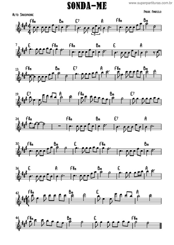 Partitura da música Sonda-Me v.6