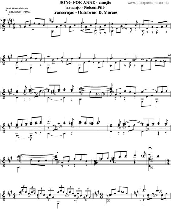 Partitura da música Song For Anne