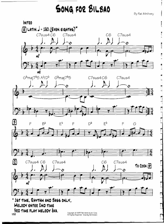 Partitura da música Song For Bilbao v.9