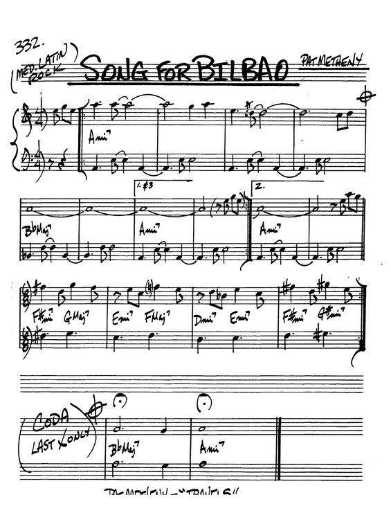 Partitura da música Song For Bilbao