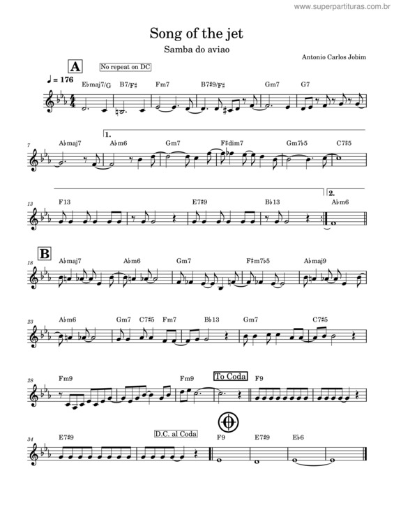 Partitura da música Song Of The Jet v.2