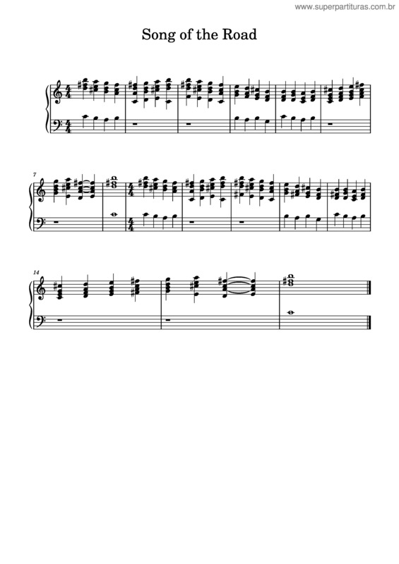 Partitura da música Song Of The Road