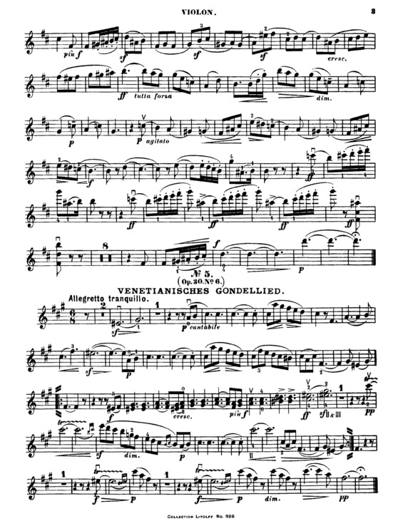 Partitura da música Song Without Words Op 30 No 6