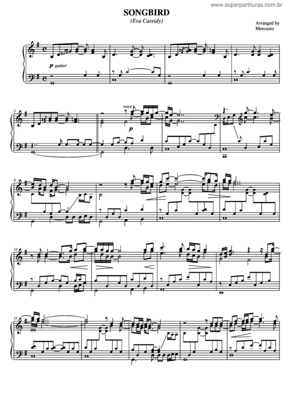 Partitura da música Songbird v.3