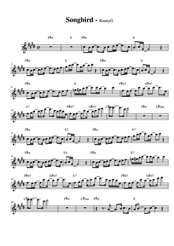 Partitura da música Songbird v.5