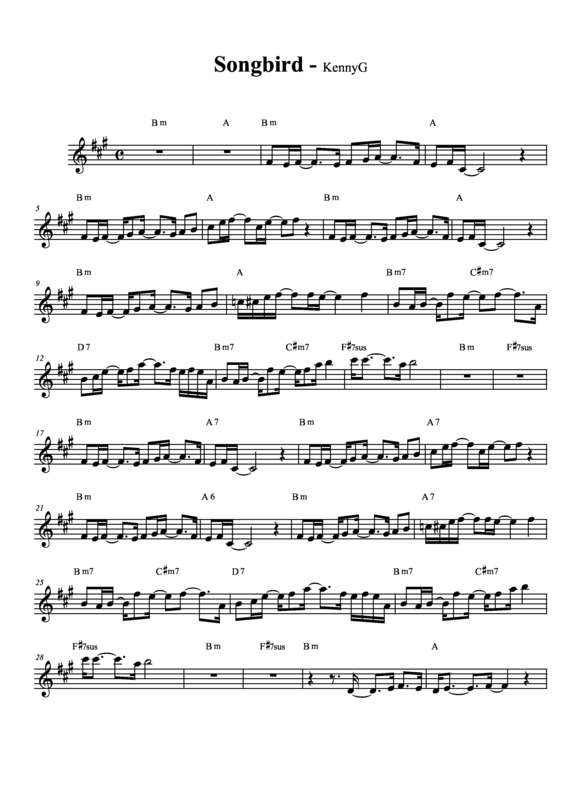 Partitura da música Songbird v.6