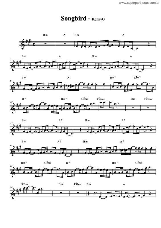 Partitura da música Songbird v.7