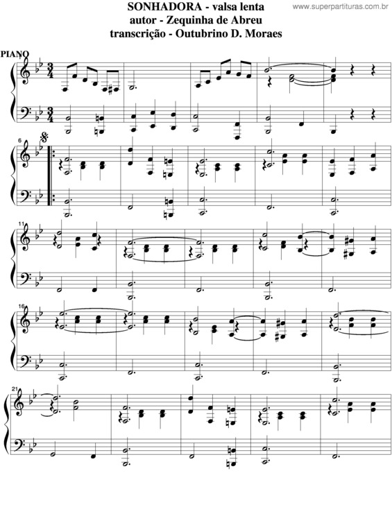 Partitura da música Sonhadora v.5