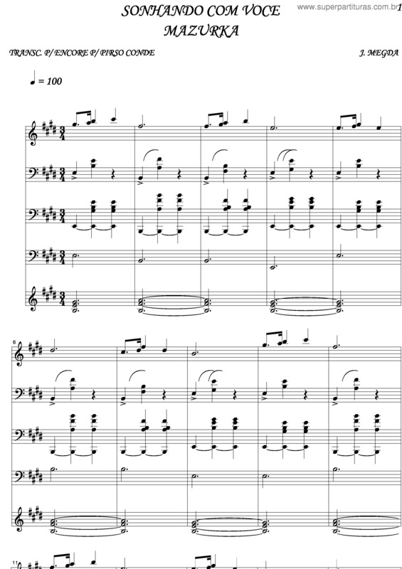 Partitura da música Sonhando Com Você v.2